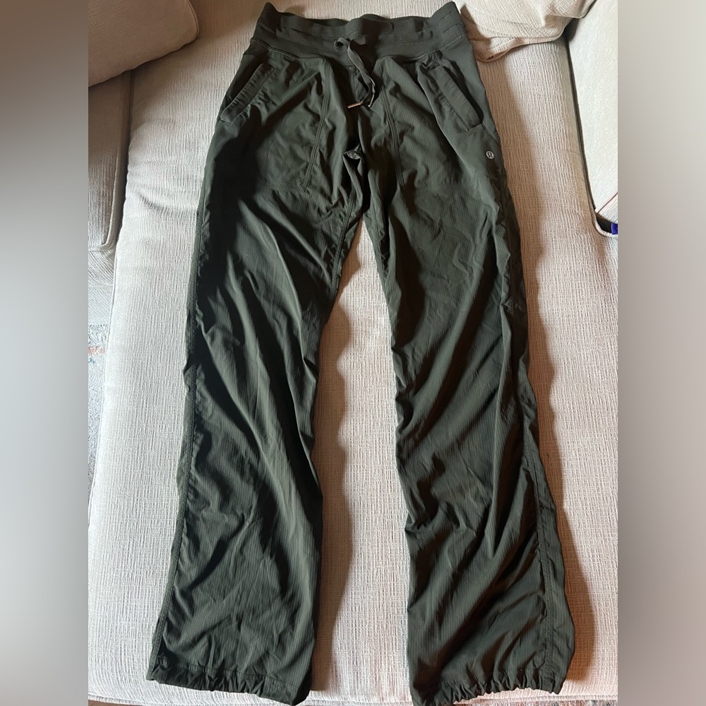 Lululemon Dance Studio Pant; 31.5” inseam Size 4 regular; Army green color